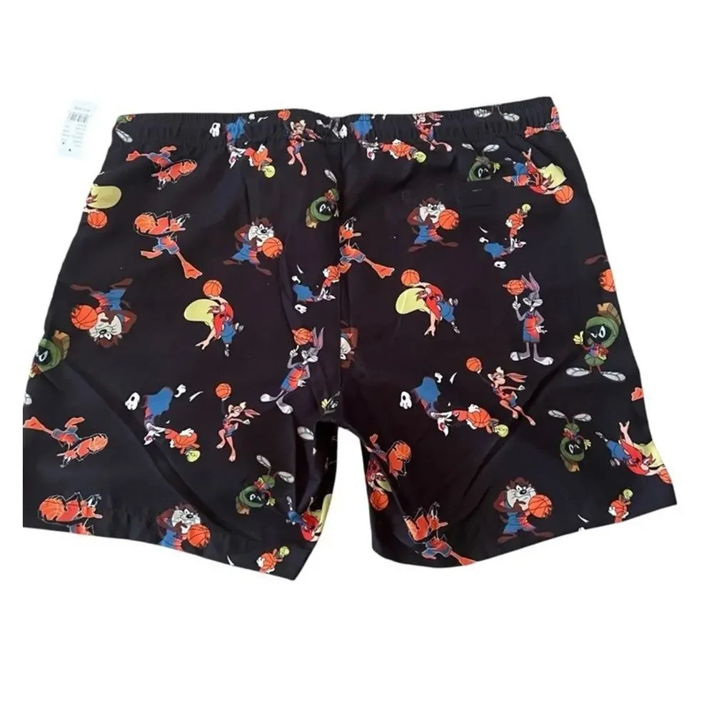 Space Jam Mens Bugs Bunny Taz Tweety Marvin Pacsun Swim Shorts Trunks: Size M
